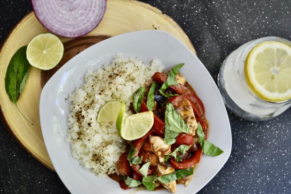 Chicken Curry with Seasoned Cauliflower Rice